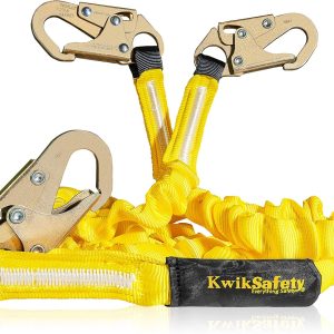 Charlotte, NC - DOUBLE LEG RATTLER [1 PACK] Y-Leg Tubular 6’ Safety Lanyard Internal Shock Absorber OSHA ANSI Fall Arrest Protection Equipment Construction PPE Roofing Gear