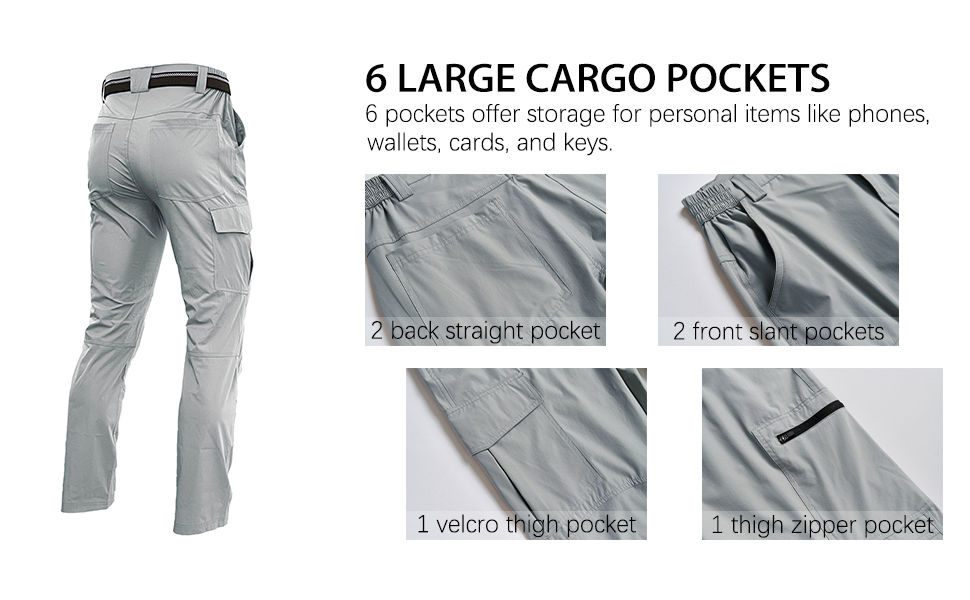 6 large cargo pockets